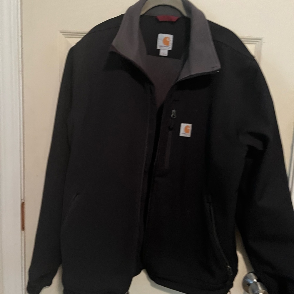 Carhartt Black Performance Zip-Front Jacket with Gray Collar